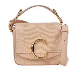 Mini C Double Carry Handle Bag, Leather, Pink, S/E, 4*